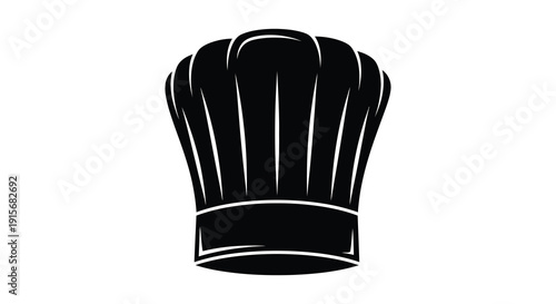 A simple black and white illustration depicts a classic chef s toque symbolizing culinary arts and professional cooking
