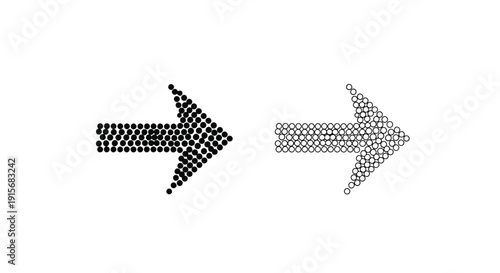 Two dotted arrows pointing right one solid one transparent