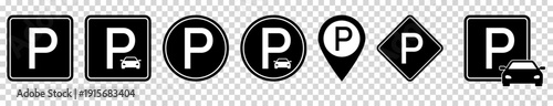 Parking icon set
