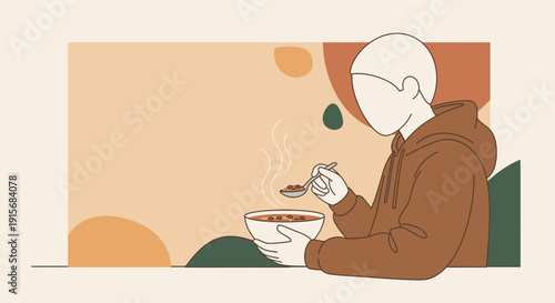 Cozy Warmth And Nourishment Enjoyed With A Hearty Bowl Of Soup