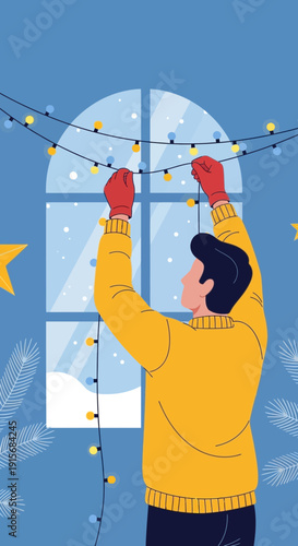 Cozy Winter Evening Decorating With Festive Holiday Lights