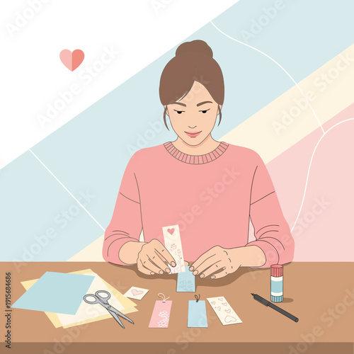 Creative Crafting Session With Paper Art And Supplies