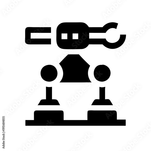 A stylized robot character holding a wrench and screwdriver tools