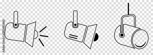Spotlight torch icon set