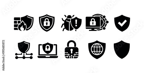 Financial planning outline icon set. Budget, investment, banking icons collection