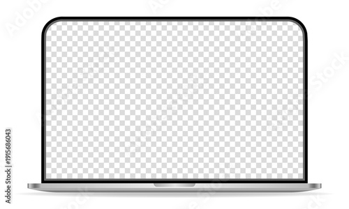 Laptop mockup with transparent screen