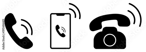 Ringing phone icon set
