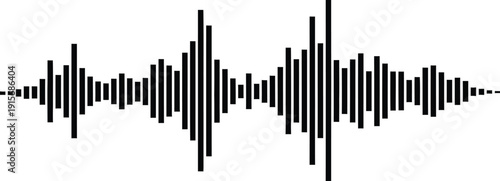 Audio Frequency Wave Icon – Minimal Sound Signal, Rhythm Lines And Equalizer Style