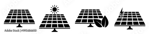 Solar battery icon set