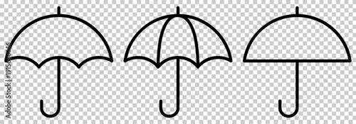 Set of umbrella line icons