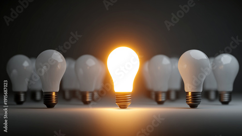 Creative Idea light bulb moment, finding innovation and solution. Making concepts work.