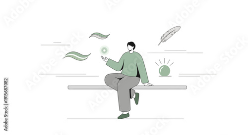 Creative Thinking And Imagination Unleashed By A Person Meditating