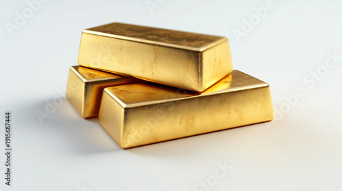 stack of gold bars isolated on white background