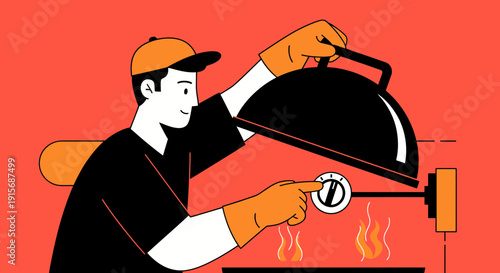 Culinary Artist Perfecting Outdoor Grilling Techniques with Precision Heat Control