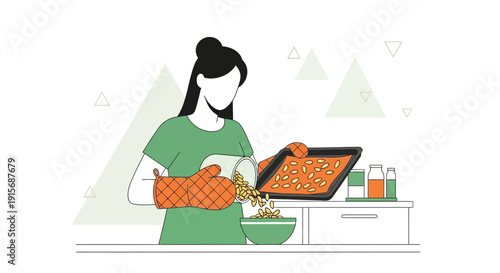 Culinary Creation Process Preparing Seeds For Baking And Roasting