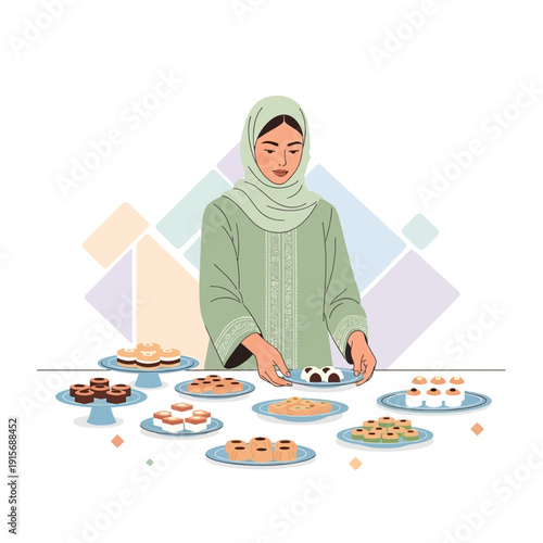 Delightful Desserts And Sweet Treats Being Arranged By A Woman