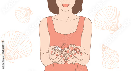 Delightful Shell Collection Held Gently By A Person