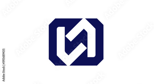 Modern abstract logo design element with geometric shapes and clean lines.