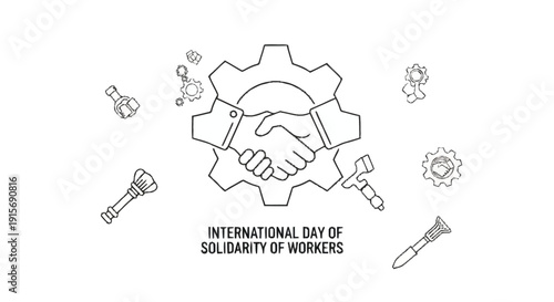 International Day of Solidarity Workers with gear handshake worker solidarity labor rights