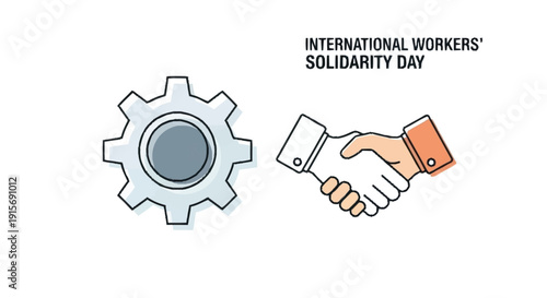 International Workers' Solidarity Day gear handshake
