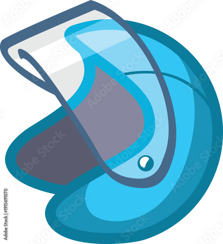 Blue Motorcycle Helmet with Visor