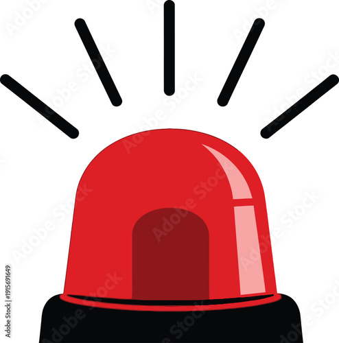 Emergency siren light icon illustration