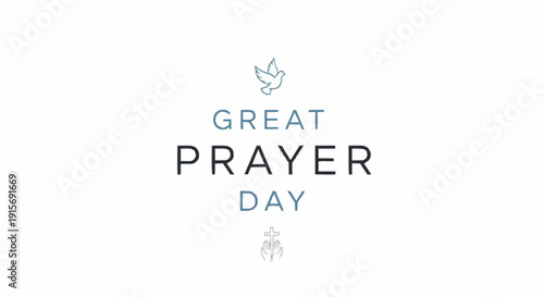 Prayer Day with dove and praying hands cross