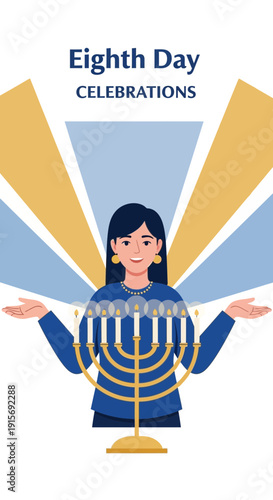 Eighth Day Celebrations Illustrating Joyful Hanukkah Festivities And Traditions