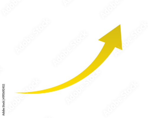 yellow arrow on white transparent background