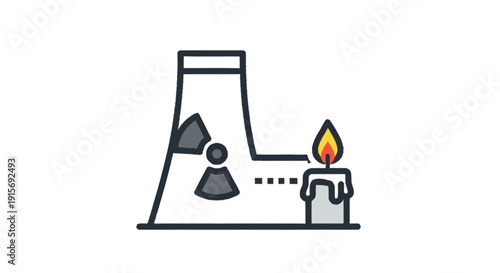 Bunsen burner with candle and flame laboratory equipment science