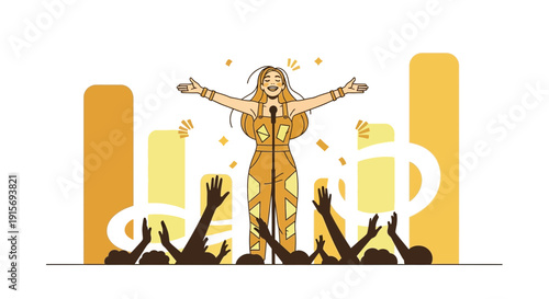 Energetic Performer Captivates Audience Amidst Chart Success Vibes