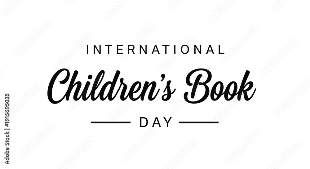 Fototapeta premium International Children's Book Day text design marks.