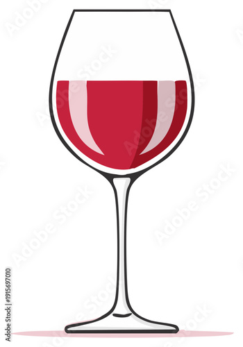 Elegant Goblet Filled with Deep Red Wine Beverage for Celebrations or Tasting Events