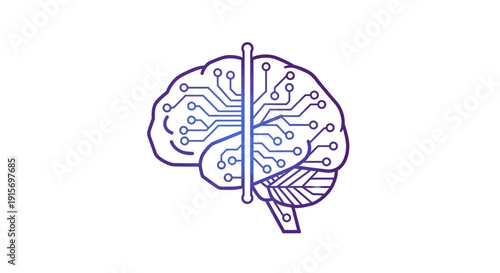 Human Brain Circuit Board Illustration Design.