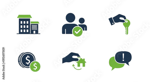 Comprehensive Real Estate and Property Management Icon Set Finance, Ownership & Client Support