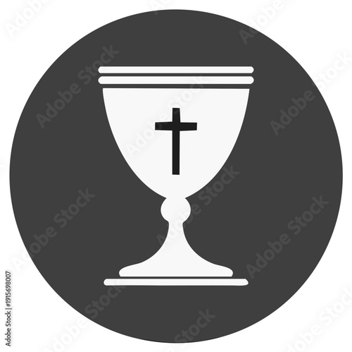 Sacred Chalice with Cross Icon Symbolizing Holy Communion Christian Faith and Spirituality