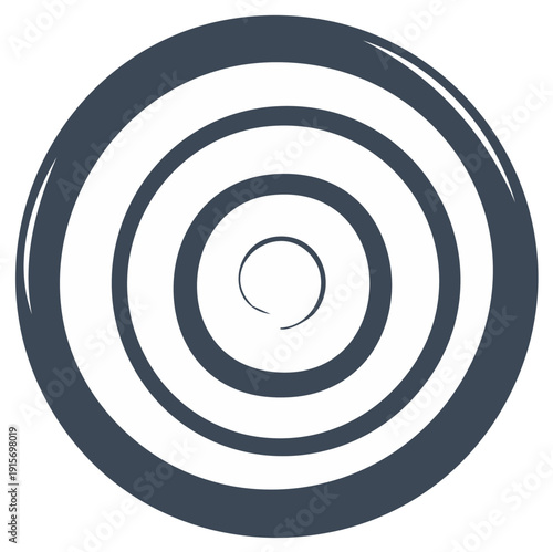 Hand-drawn concentric circles icon. Abstract ripple effect or target symbol vector graphic.