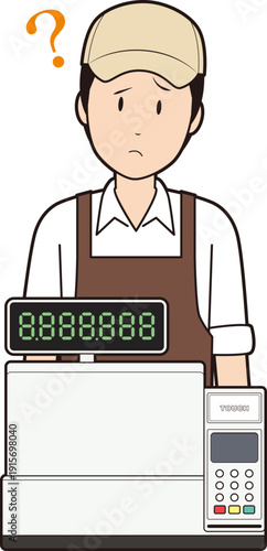 レジスターと男性カフェ店員②