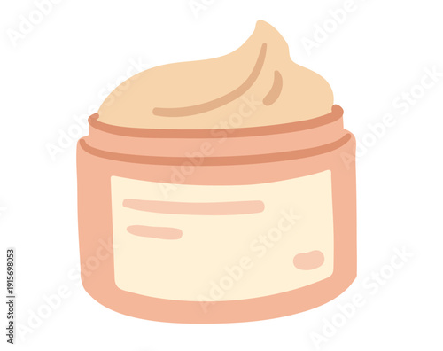 Vector illustration of cosmetic cream jar. Flat design beauty container isolated object.