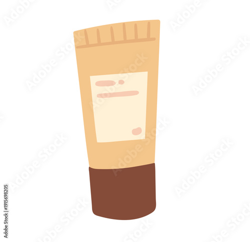Vector illustration of cosmetic tube. Flat design beauty container isolated object.