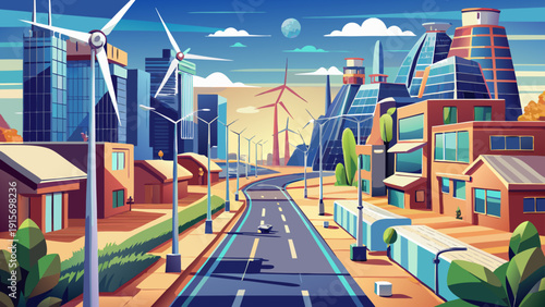 Very beautiful sustainable streets of Masdar City combine solar technology and wind towers in a futuristic desert community.