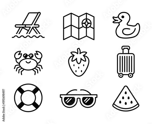 Collection of vector icons representing community and social activities.