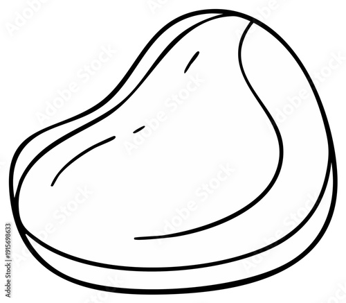 Abstract illustration of a simple, stylized beanbag chair