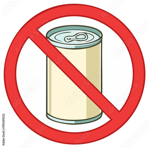 Do Not Consume Canned Food Symbol Icon Illustration Isolated Design