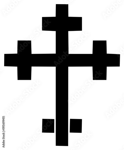 Black Orthodox Christian Cross Illustration Simple Religious Symbol Graphics Design