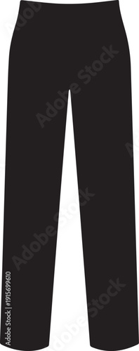 A simple isolated image of a pair of black classic tailored trousers