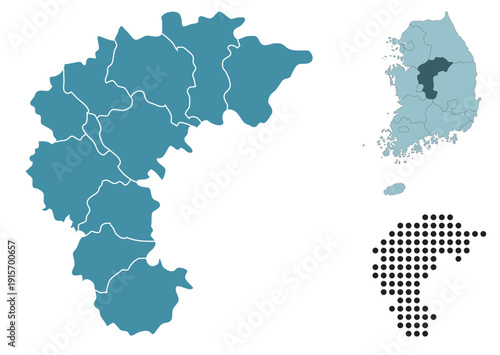 Set maps of North Chungcheong Province