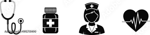 Medical care and health symbols