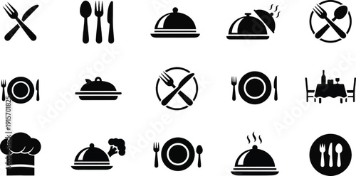 Restaurant and food service icons