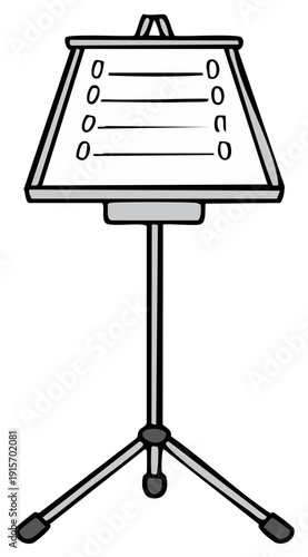 Cartoon drawing of an empty music stand